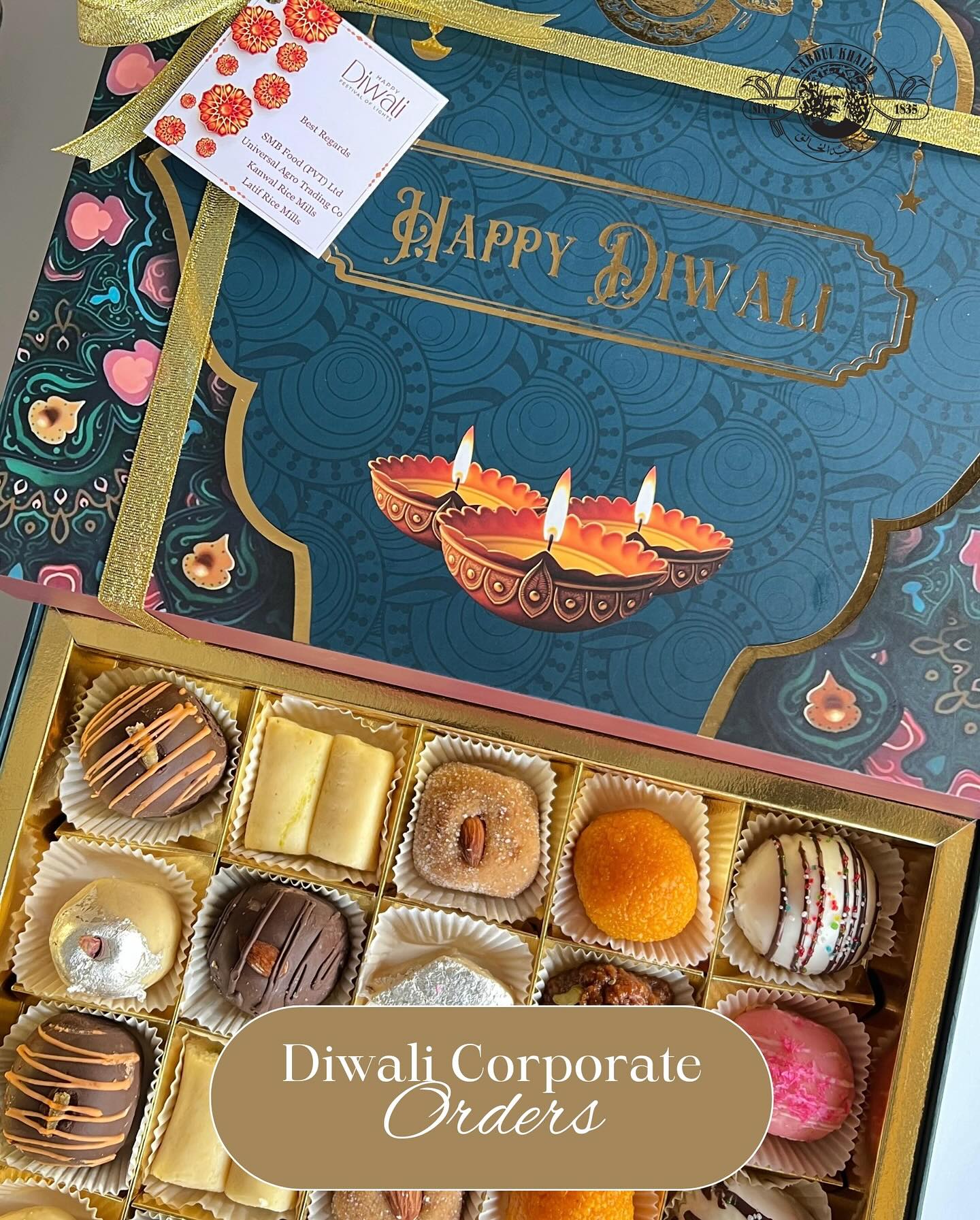 Wishing you a Diwali that’s sweeter than our corporate gifts (but just as delightful)! Pre-order now. 🪔✨

#sabdulkhaliq #sabdulkhaliqsweets #sabdulkhaliqmithai #diwali #diwalidecorations #diwalimithai 

For orders, call: 
1)Clifton: 021- 35872938
0312-8592729

2)Bahadurabad: 021- 34121128
0317- 2486683

WhatsApp: 0300- 3333328
https://sakhaliq.com/

Or visit us at: 
1) Shop7&8, Pearl Heaven, Boat Basin, Clifton.

2) Shop3, Balad Trade Centre, Bahahadurabad